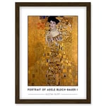 Wee Blue Coo Gustav Klimt Portrait Of Adele Bloch-Bauer I The Lady in Gold Painting Artwork Framed Wall Art Print A4