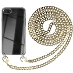 For Apple iPhone SE (2022 / 2020) / iPhone 8 / 7 Metal Gold Chain + Phone Strap