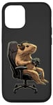 Coque pour iPhone 12/12 Pro Capybara Gamer Casque de jeu vidéo pour adolescents et joueurs de jeux