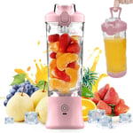 Blender portable, melangeur pour shakes et smoothies, melangeur personnel, Type-c rechargeable mini melangeur avec pour voyager, exterieur, gymnase,