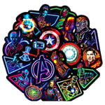 NEON SUPERHERO, MARVEL AVENGERS, Vinyl Stickers Decals For Laptops, Phones, Phone Case, Consoles, Walls, Luggage Case, Books, Bottle - 30 Stickers (1 each design)