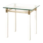 Table d'Appoint Design "Ruben" 44cm Blanc & Or