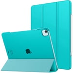 MoKo Coque pour iPad Air 13 Pouces M2 2024 / iPad Pro 12,9 (6e/5e Gén 2022/2021), Étui Intelligent Dos Translucide Givré en PC Dur, Support Touch ID et Apple Pencil Pro/2e/USB-C, Bleu Pagode