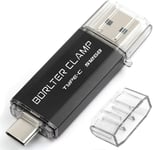 Clé Usb Type C 512 Go,Borlterclamp Double Connecteur Mémoire Stick Usb A Et C 3.0 Otg U Disque Pour Smartphone Android Samsung S10/S9,Huawei Honor,Etc.,Tablette Et Ordinateur(Noir)