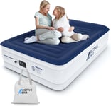 King Size Air Bed Inflatable Mattress with Built-in Pump Raised Pillow 56cm High