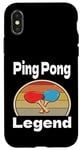 Coque pour iPhone X/XS Funny Ping Pong Legend Lover Game Winner Retro Humour