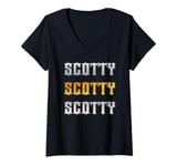 Womens Scotty Name Vintage Retro Birthday V-Neck T-Shirt