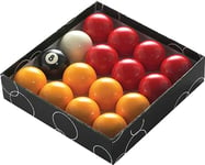 PowerGlide 16 Ball Pool Billiards Set | Reds and Yellows | Tournament | 1 7/8" / 47.5mm Diameter | Boxed, Yellow/Red