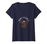 Star Wars Christmas Chewbacca Happy Holidays String Lights T-Shirt avec Col en V