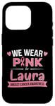 Coque pour iPhone 16 Pro Ruban rose, nous portons du rose pour Laura, soutien du cancer du sein