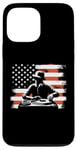 Coque pour iPhone 13 Pro Max Drapeau américain DJ – Amoureux de la platine Deejay des États-Unis patriotiques