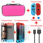 Étui Rigide Pour Nintendo Switch,Résistant À L'eau,Rangement Oligcarrying,Commutateur Nit/H,Accessoires De Console Ns - Type Pink-6 In 1 Set