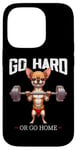 Coque pour iPhone 14 Pro Go Hard Or Go Home Chihuahua Musculation Fitness Gym