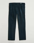 NN07 Bill Pleated Corduroy Pants Navy Blue