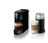 NESPRESSO ESSENZA MINI COFFEE MACHINE BLACK WITH AEROCCINO 3 MILK FROTHER