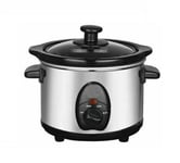 Stainless Steel Slow Cooker Cool Touch Rapid Heat System Warmer Cook 1.5L