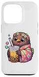 iPhone 13 Pro Kiwi Bird Drinking Bubble Tea Japanese Kimono Case