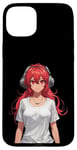 Coque pour iPhone 15 Plus Adorable fille anime avec écouteurs Chilling Gamergirl 01