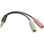 Adaptateur Jack 3.5mm casque/micro vers 2 Jack - Noir - 0,1 m - Écouter de la musique et passer des appels