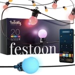 Twinkly Festoon Gen 2 App Controlled 20 LED Smart 10m Garden String Wire Lights