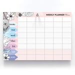 Joeji's Kitchen Weekly Planner Pad Tear Off Sheets 60 Pages, Meal Planner Pad - Punched Hole for Hanging Plan Your Weekly Desk Planner Board for organising and Productivity Planning