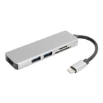 5-i-1 Type-C-dockningsstation Type-C till HDMI-kortläsare USB-adapter