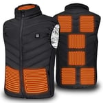 EKKONG Gilet Chauffant électrique pour Homme et Femme,Veste Chauffante USB, Vêtements Chauffants légers et Actualisés Pour l'Hiver et l'extérieur (FR/ES, Alpha/lettres, LL, noir)