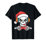 Gamer Skeleton Santa Headphones Christmas Gaming T-Shirt