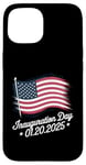 Coque pour iPhone 15 20 janvier 2025 Jour d'inauguration du drapeau américain du président Trump