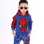 Barnpojke Spiderman Träningsoverall Hoodie Sweatshirt Byxor Set Outfit Kläder Blå 4-5 År