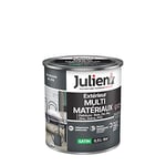 Julien Peinture Multi-Matériaux Satin en phase Aqueuse - Bois, Fer, Alu, PVC, Zinc, Acier galvanisé, brut ou peint - Gris Anthracite 0,5 L