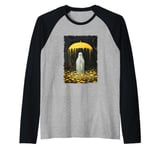 Halloween Spooky Ghost In The Forest Umbrella Flower Gothic Raglan Baseball Tee