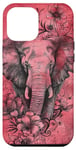 iPhone 15 Pro Max Pink Elephant Flowers Case