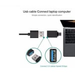 USB-C-sovitin - USB-C (uros) USB-tyyppiin A (naaras) 3.0 Black M