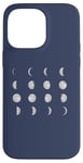 Coque pour iPhone 14 Pro Max 12 phases de lune astronomie ciel nocturne Meme