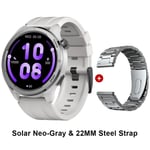 Haylou Solar Neo -Älykello 1,53 Tuuman Hd-Näyttö Bluetooth-Puhelu 24 Tunnin Terveydentilan Valvonta Älykellot Miesten Naisten Älykellot_Gray-22MM Steel