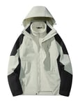 KUTOOK Veste Chaud Imperméable Femme Hiver Softshell Blouson Coupe Vent Manteau Ski Running Veste Randonnée Pluie Snowboard Blanc XXL