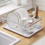 Kitchen Sink Dishes Drainer Rack Removable Drip Tray Cutlery Holder Plate Rack