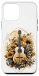 Coque pour iPhone 12 mini Guitare acoustique Tournesol Musique Femmes Graphic