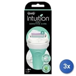 3x Wilkinson Rasoir Lady Intuition Sensibles 2In1 Fabriqué en Italie