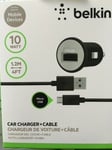 Belkin Boost Up USB Safe Mobile Car Charger + Cable Fast Charging 2.4A BLACK 