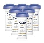 Dove Original Deodorant Antiperspirant Cream Stick 50ml 3, 6 Pack