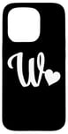 iPhone 15 Pro white letter W monogram initial minimalist heart graphic Case