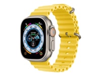 Apple Watch Ultra - 49 mm - titan - smart klocka med Ocean-band - fluoroelastomer - gul - handledsstorlek: 130-200 mm - 32 GB - Wi-Fi, LTE, UWB, Blue