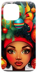 Coque pour iPhone 13 Pro Max Fille noire magique à la peau brune, mélanine, sœur de Noël