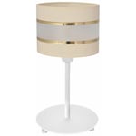 Helam Lighting - Helam helen Lampe à Poser Abat-Jour Rond Ecru, Doré, Blanc 20cm