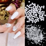 600pcs White Cute Flower Nail Art Decoration Nail Beauty Rhinestones Resin Drill