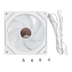 Ventilateur de bo&icirc;tier ARGB PWM 120 mm 800 &agrave; 2000 tr/min 4 broches PWM ventilateur d'ordinateur silencieux RGB carte m&egrave;re synchronisation ordinateur PC ventilateurs de refroidissement feuille positive blanc