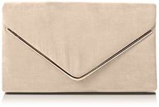 SwankySwans Femme Oscar enveloppe en daim en velours fête Prom Embrayage Sac d'embrayage - beige - Beige (Nude),