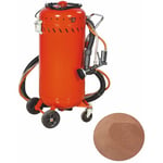 Combiné Sableuse Aérogommeuse Aspirateur mobile 106L intérieur/extérieur + Sac 25kg d'Abrasif Garnet 200A+ Mesh